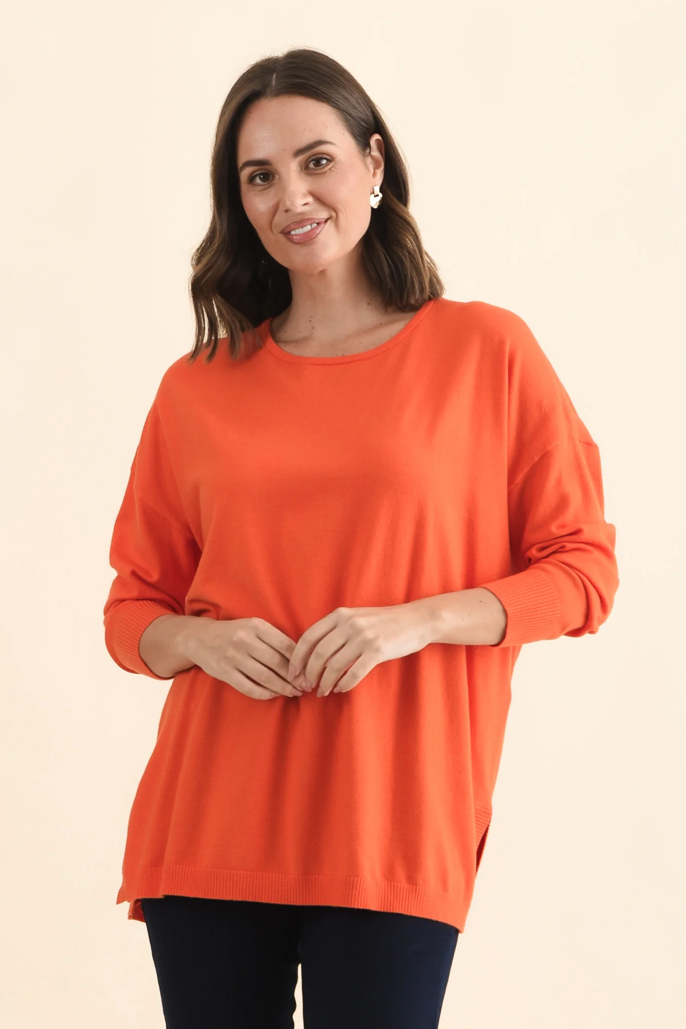 Tanner Orange Knit Jumper - Image 2