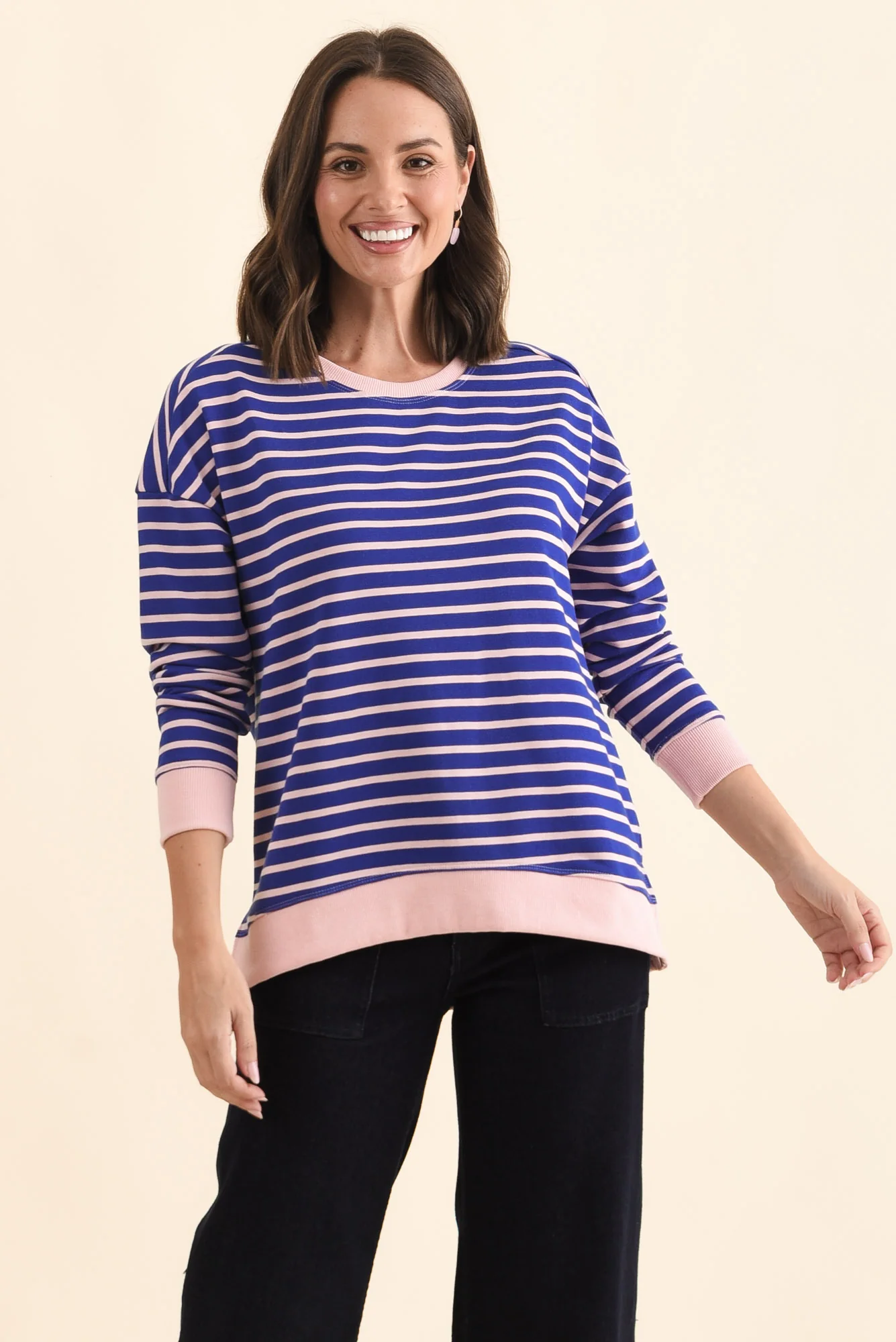 Tide Blue Stripe Cotton Blend Sweatshirt - Image 2