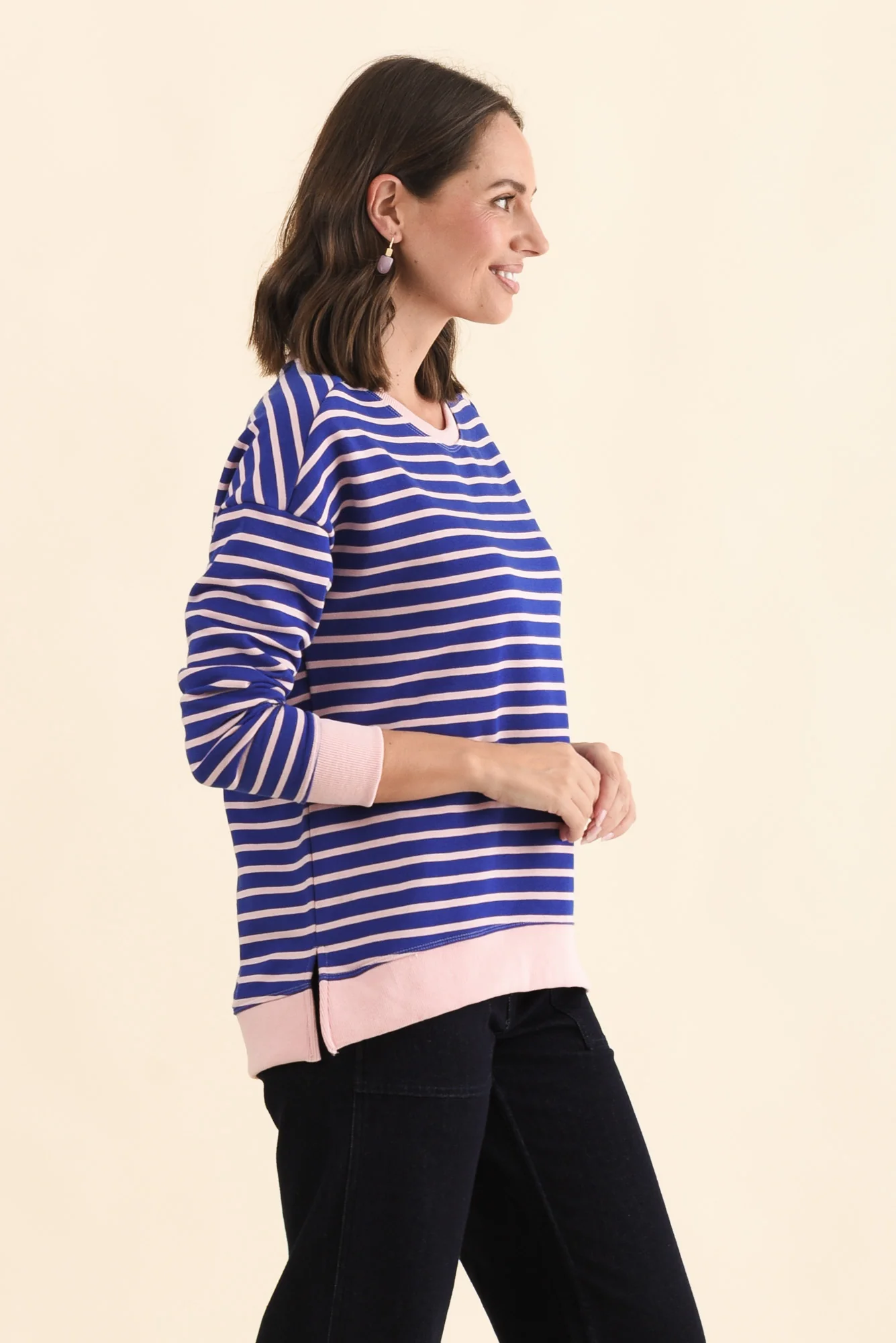 Tide Blue Stripe Cotton Blend Sweatshirt - Image 4