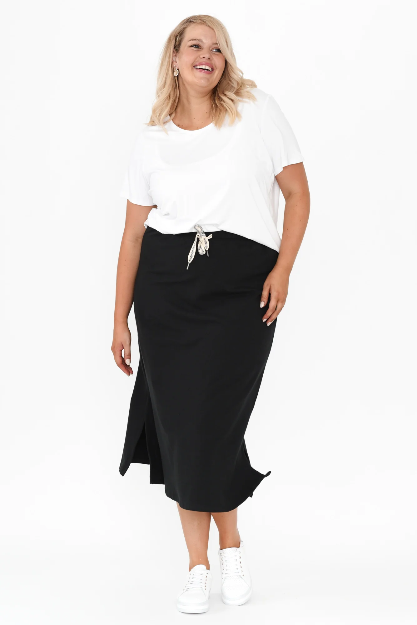 Travel Black Cotton Maxi Skirt - Image 9
