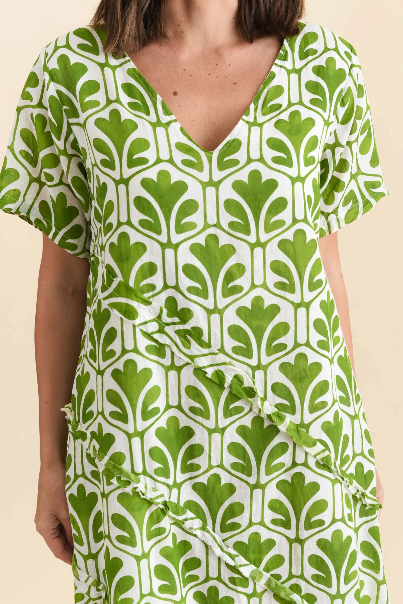 Vanessa Green Abstract Diagonal Seam Dress - Image 5
