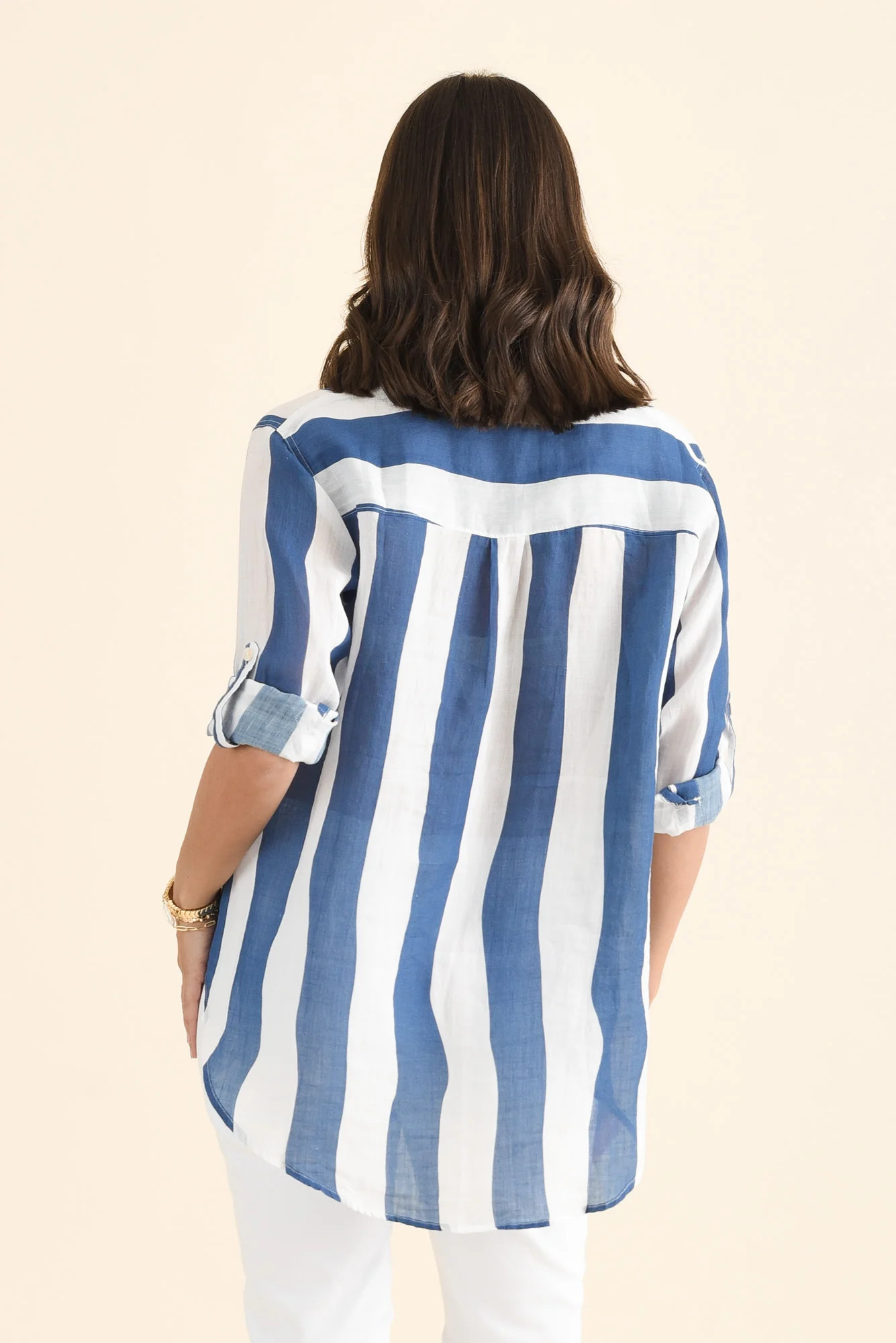 Wellington Blue Stripe Linen Shirt - Image 4