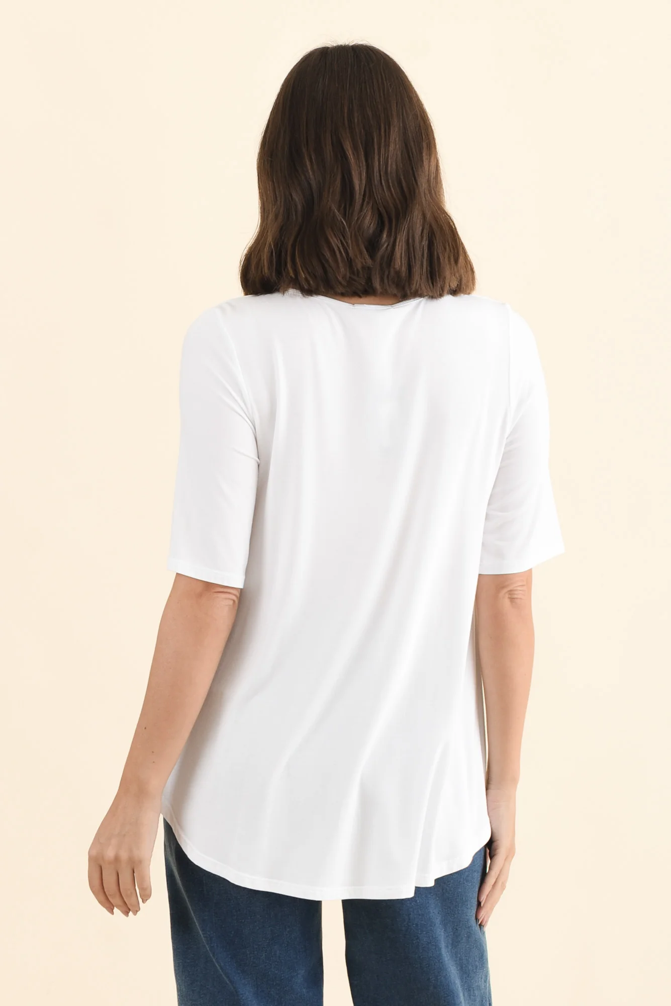 Buttery White Half Sleeve Tee - Image 4