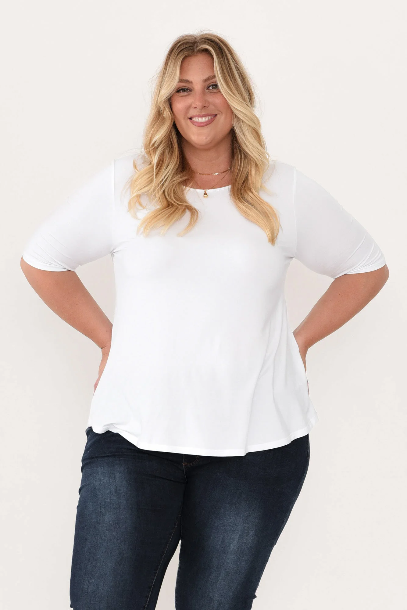 Buttery White Half Sleeve Tee - Image 7