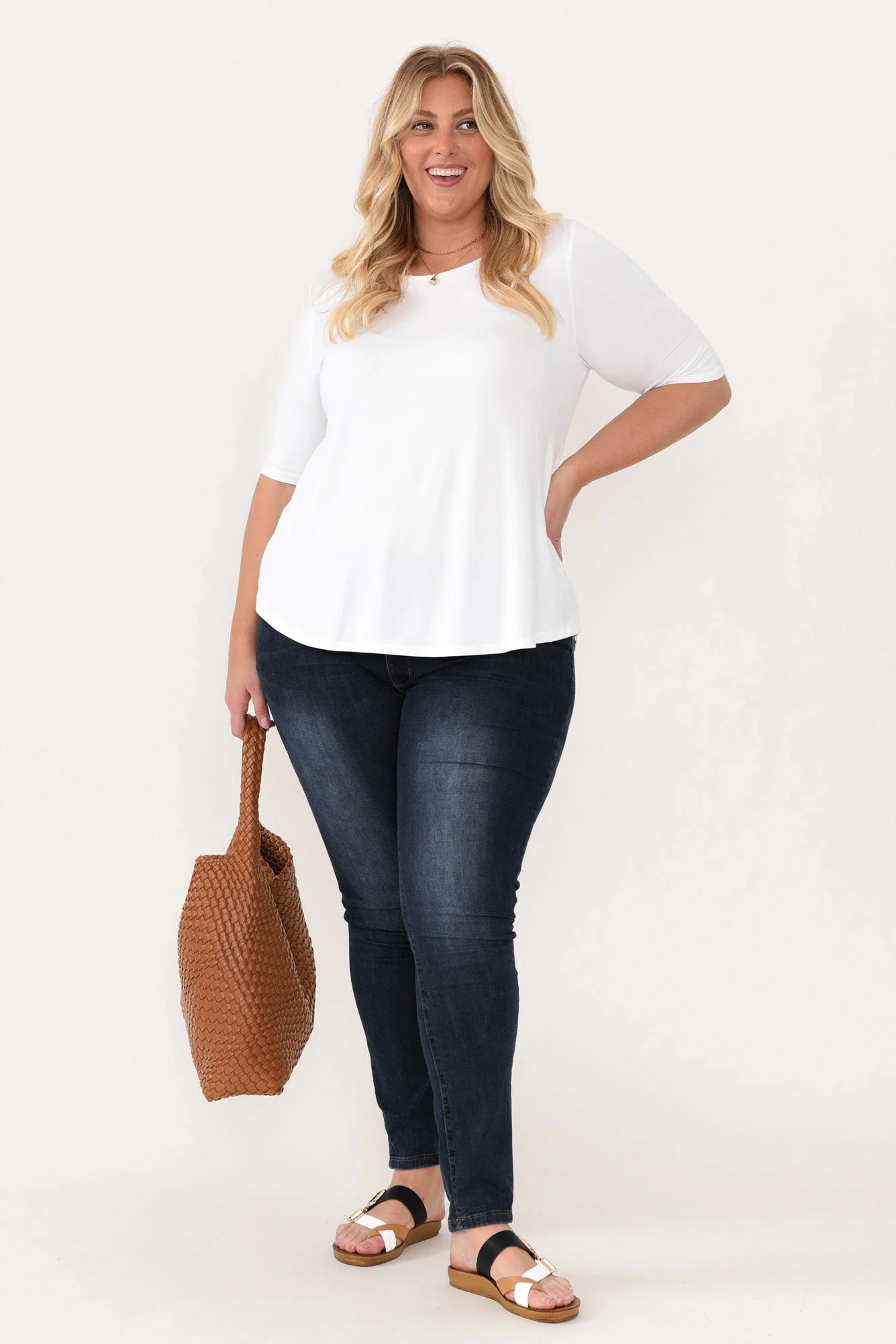 Buttery White Half Sleeve Tee - Image 8