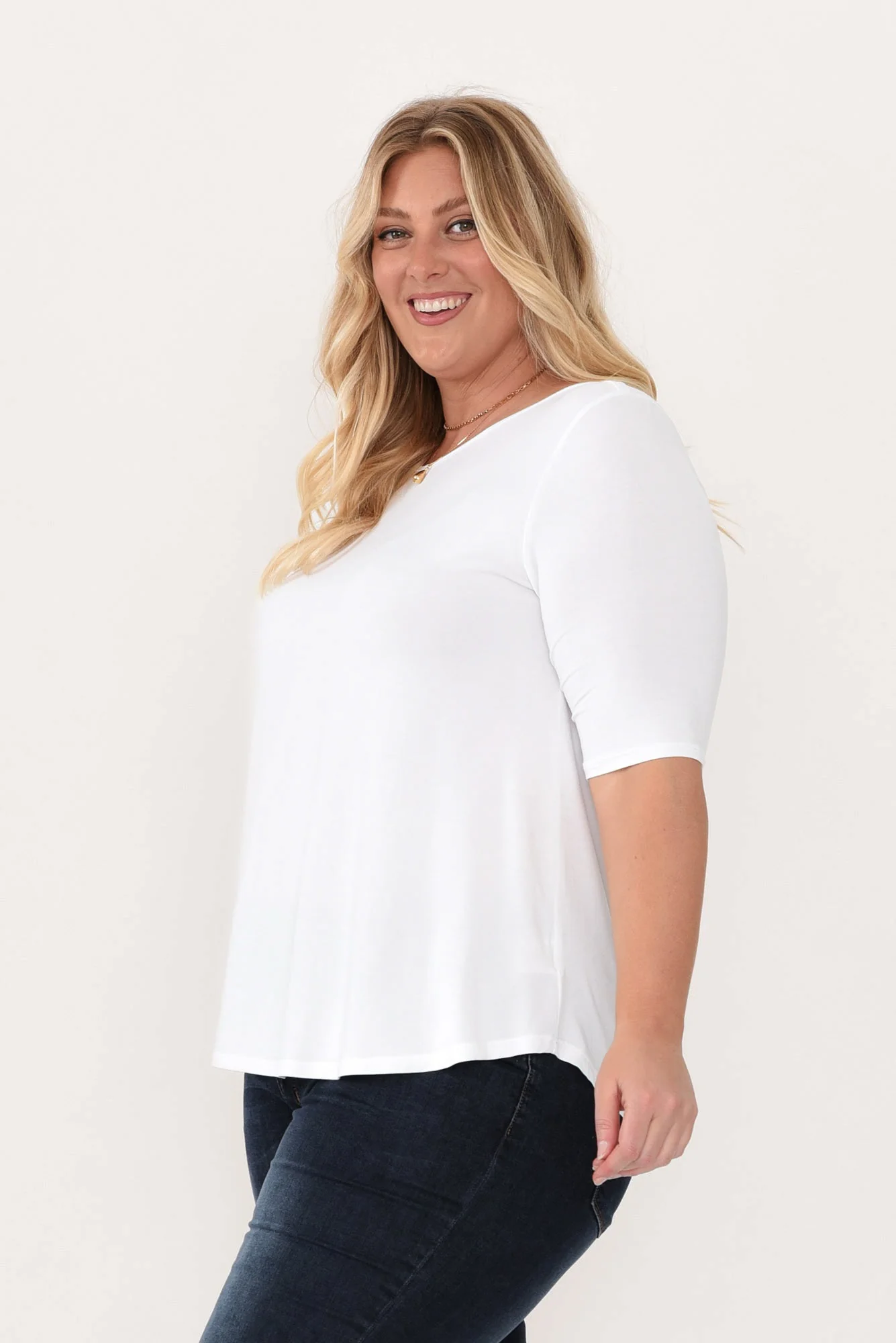Buttery White Half Sleeve Tee - Image 9