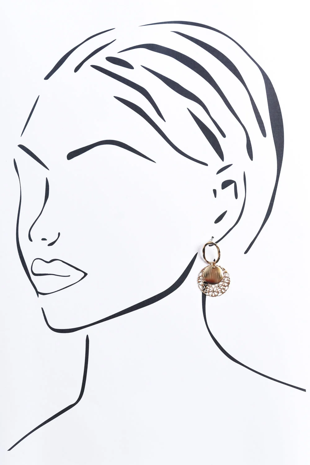 Wynna Gold Disc Earrings - Image 2