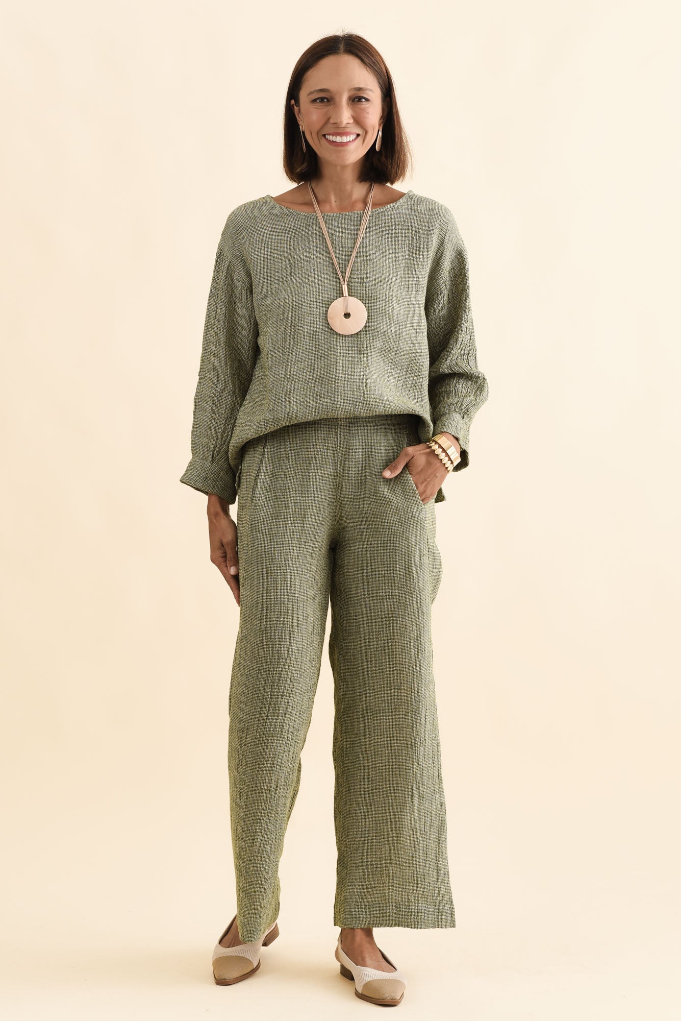 Xandra Sage Linen Pocket Pants - Image 6
