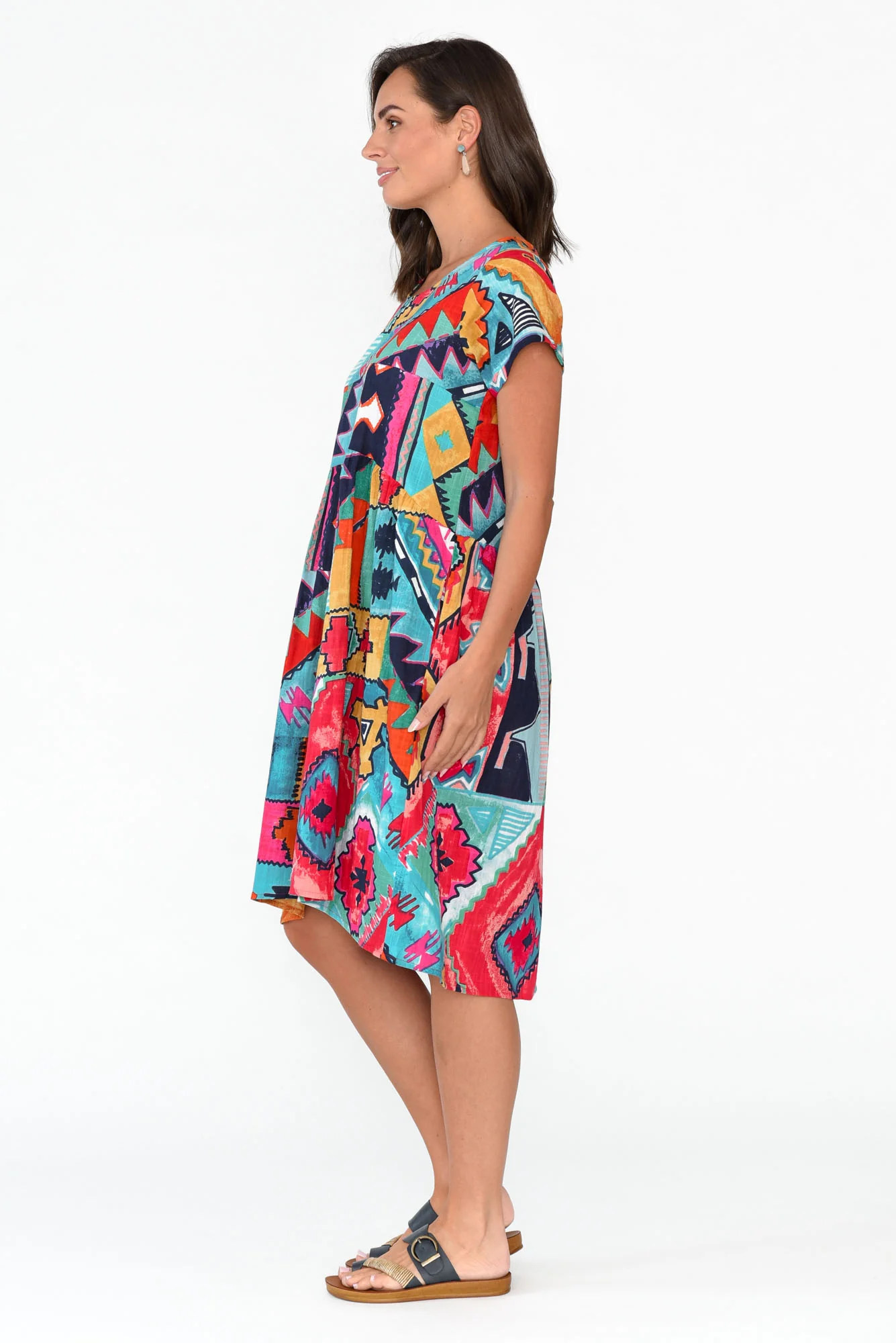 Zio Blue Abstract Organic Cotton Dress - Image 4