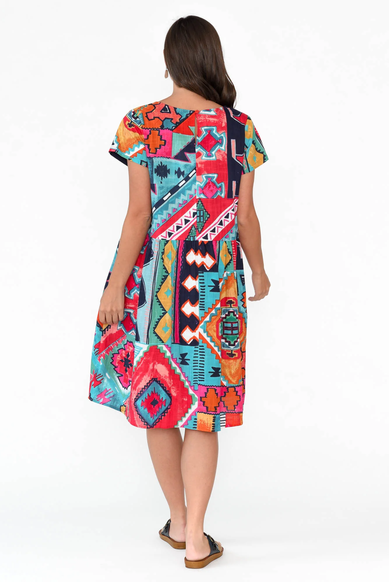 Zio Blue Abstract Organic Cotton Dress - Image 5